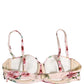 Pink Floral Print Underwire Beachwear Bikini Top