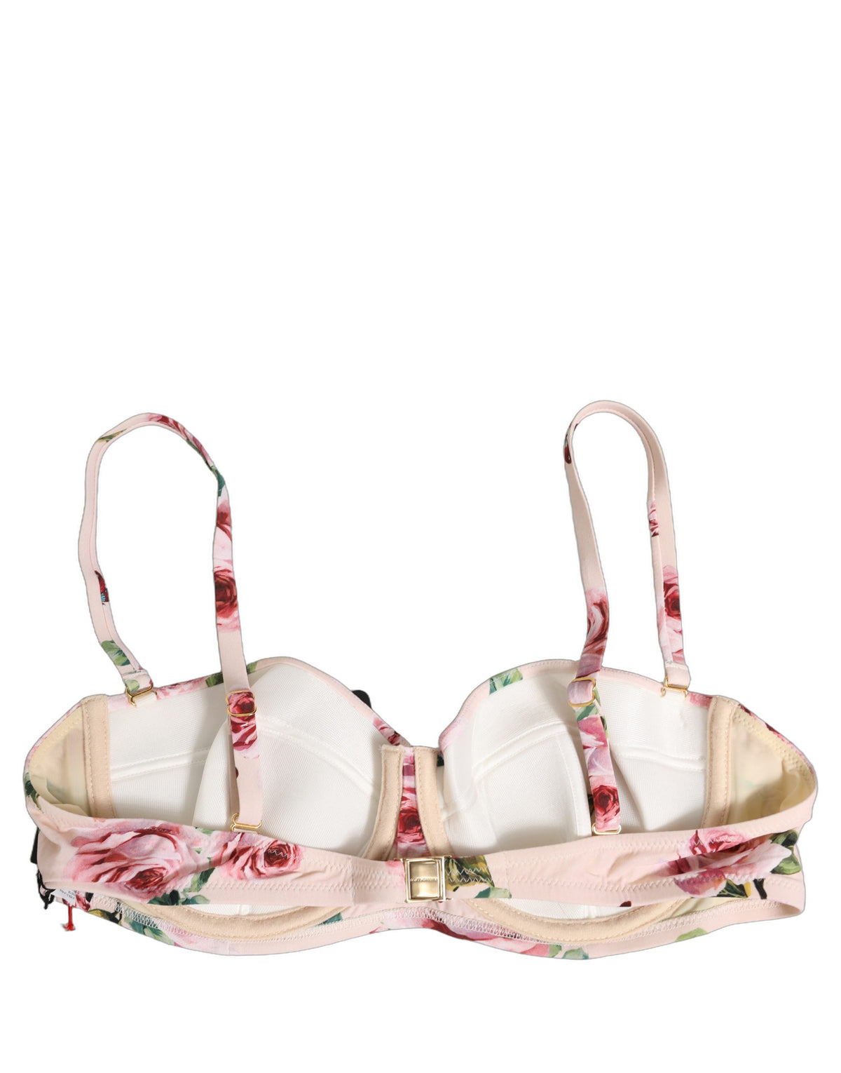 Pink Floral Print Underwire Beachwear Bikini Top
