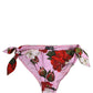 Pink Floral Tie Sides Beachwear Bikini Bottom