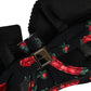 Black Floral Print Underwire Beachwear Bikini Top