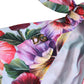 White Floral Print Nylon Beachwear Bikini Bottom