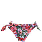 White Floral Print Nylon Beachwear Bikini Bottom
