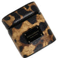 Brown Leopard Calf Leather Metal Logo Plaque Airpods Case
