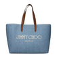 Light Blue Fabric Shoulder Bag