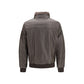 Brown Leather Full-Length Jacket