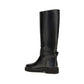 Black Calf Leather Bos Taurus Flat Boots