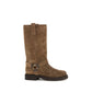 Brown Calf Leather Bos Taurus Flat Boots