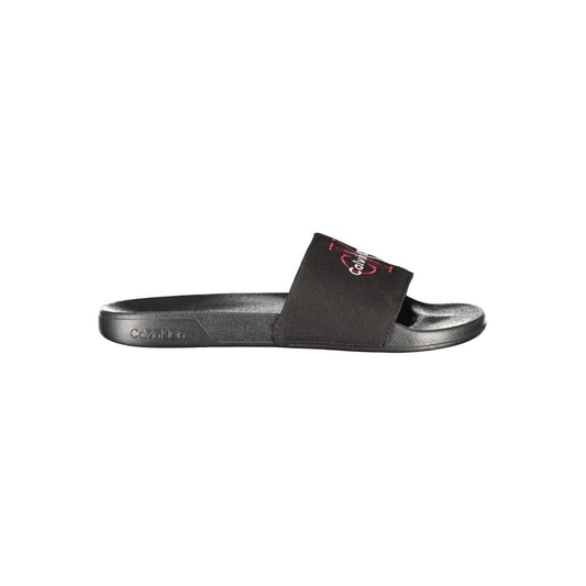 Black Polyester Men's Slipper