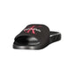 Black Polyester Men's Slipper
