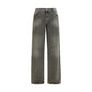 Gray Cotton Relaxed Fit Jeans