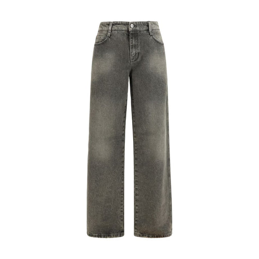Gray Cotton Relaxed Fit Jeans