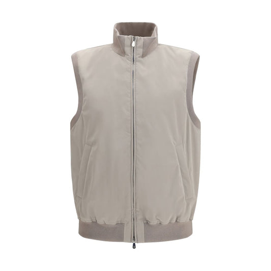 Gray Polyester Sleeveless Jacket