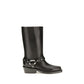 Black Calf Leather Bos Taurus Flat Boots