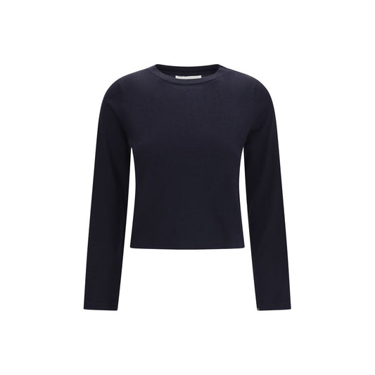 Blue Cotton Long Sleeve T-Shirt