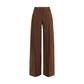 Brown Viscose Flared Pants