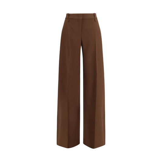 Brown Viscose Casual Pants