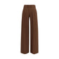 Brown Viscose Flared Pants