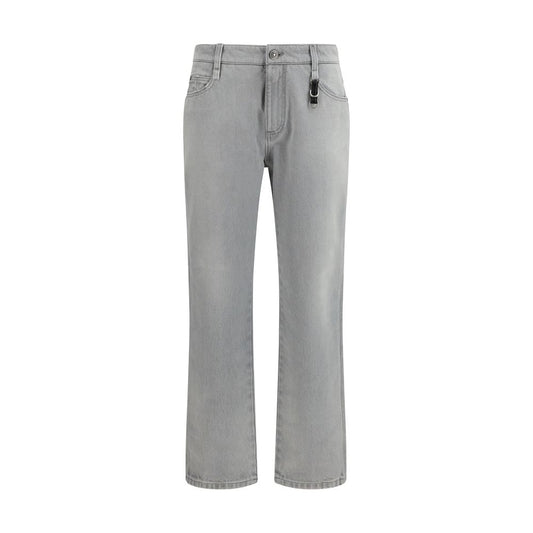 Gray Cotton Boyfriend Jeans
