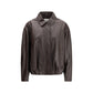 Brown Leather Bomber
