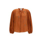 Orange Cotton Pattern Shirt