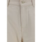 White Cotton Casual Pants