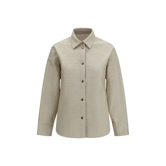 Beige Polyamide Full-Length Jacket