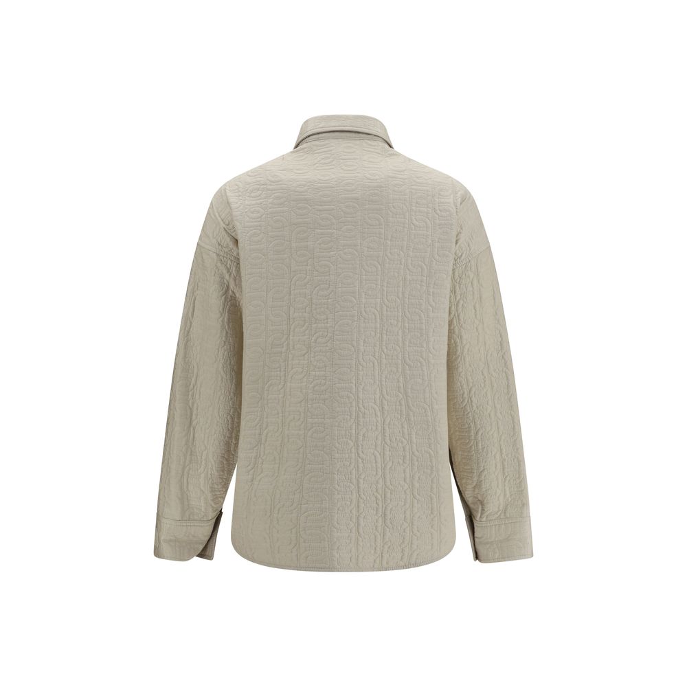Beige Polyamide Full-Length Jacket