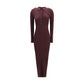 Purple Viscose Long Dress
