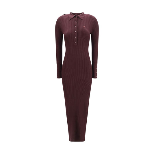 Purple Viscose Long Dress