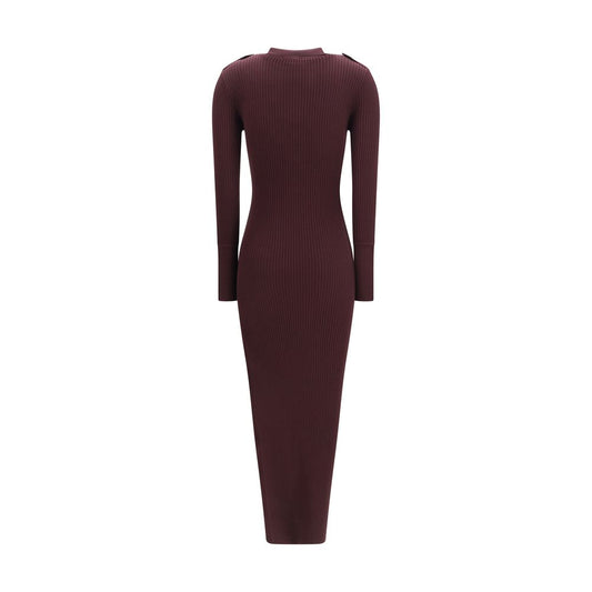 Purple Viscose Long Dress