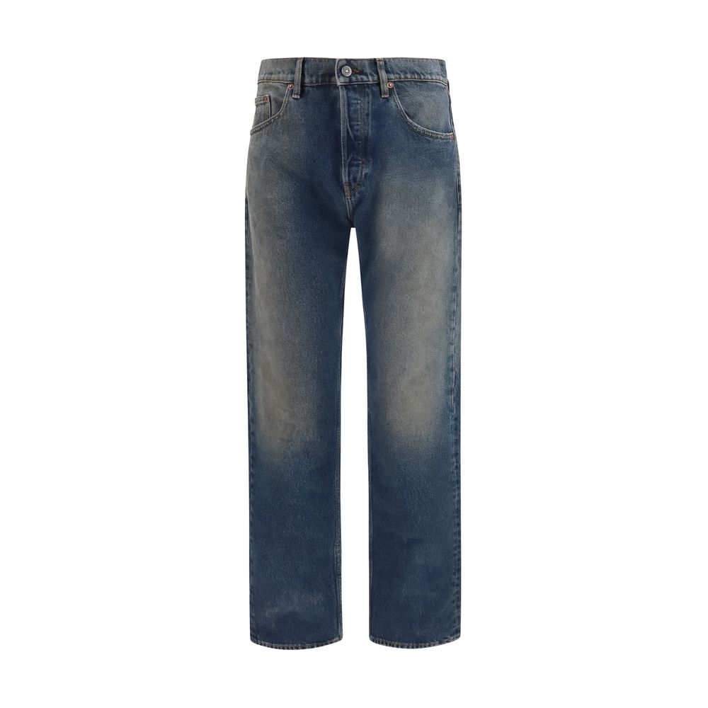 Blue Cotton Relaxed Fit Jeans