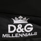 Men Black #DG LOVE Logo Patches Nylon Backpack Bag