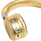 Women Gold Leather Wireless On-Ear Headset Headphones