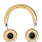 Women Gold Leather Wireless On-Ear Headset Headphones