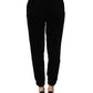 Dark Gray Mid Waist Tapered Cropped Trouser Pants