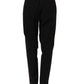 Black High-Waisted Straight Chino Women Trouser Pants