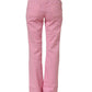 Pink Mid-Waisted Flared Denim Casual Jeans