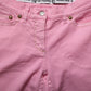 Pink Mid-Waisted Flared Denim Casual Jeans