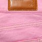 Pink Mid-Waisted Flared Denim Casual Jeans
