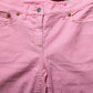 Pink Mid-Waisted Flared Denim Casual Jeans