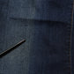 Dark Blue Washed Mid-Waisted Flared Denim Casual Jeans