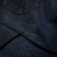 Dark Blue Washed Mid-Waisted Flared Denim Casual Jeans