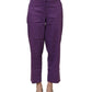 Violet Cotton Stretch High Waist Cropped Trouser Pants