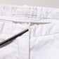 White Low Waist Straight Formal Trouser Pants