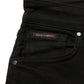 Black Cotton Stretch Skinny Denim Jeans