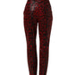 Red Leopard Cotton 5 Pockets Trouser Jeans