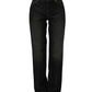 Black Cotton Stretch Straight Denim Jeans