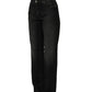 Black Cotton Stretch Straight Denim Jeans