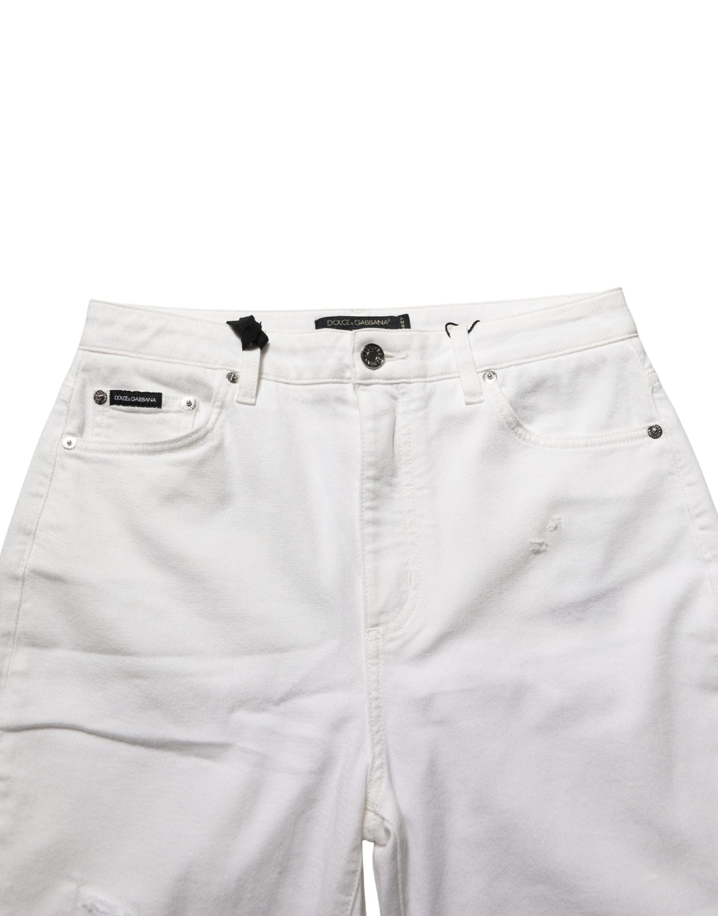 White Cotton Stretch Skinny Denim Jeans