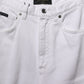 White Cotton Stretch Wide Leg Denim Jeans